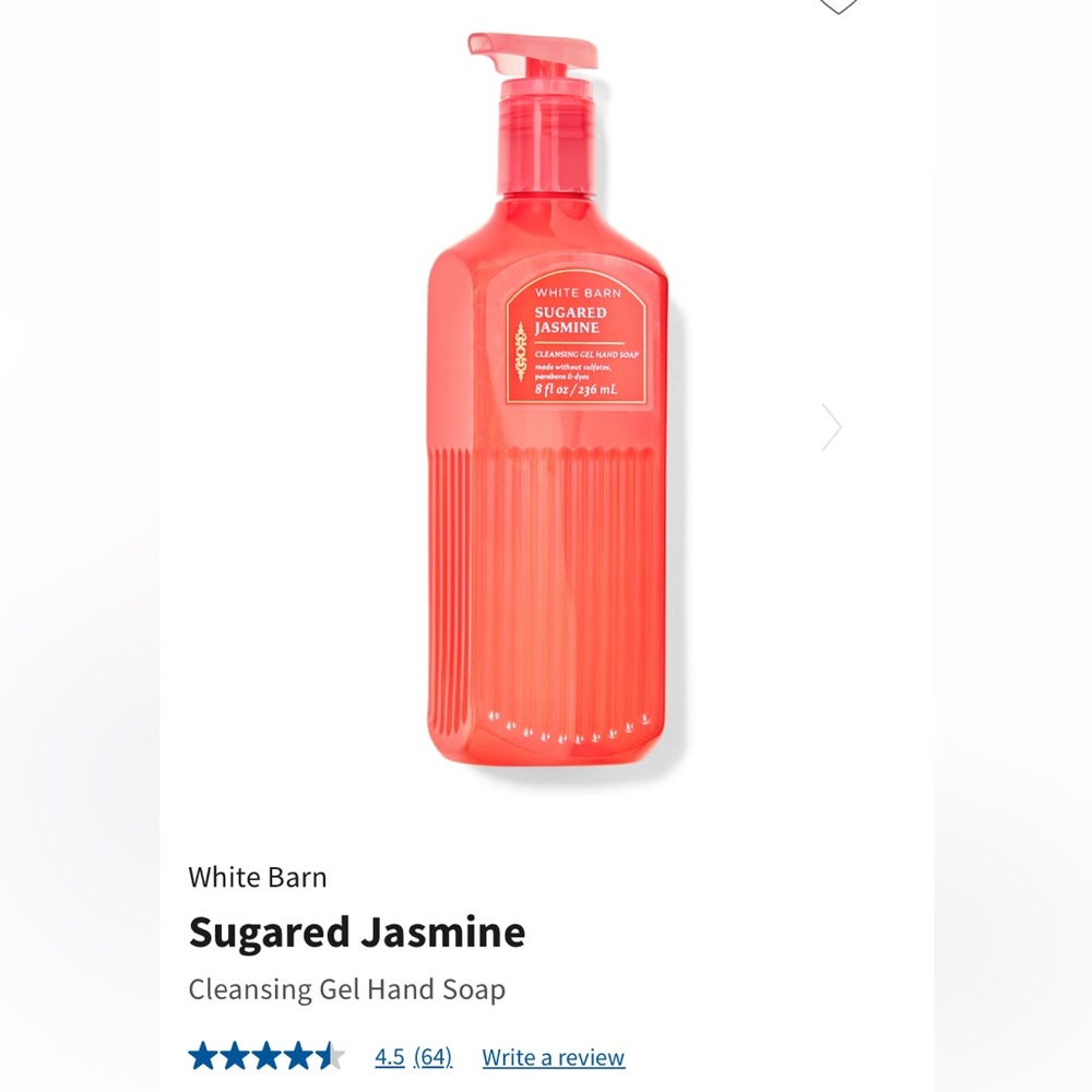 Two (2) “SUGARED JASMINE” BBW, 8.0 fl oz / 236 mL, Cleansing GEL Hand Soap, NWT - Picture 2 of 6